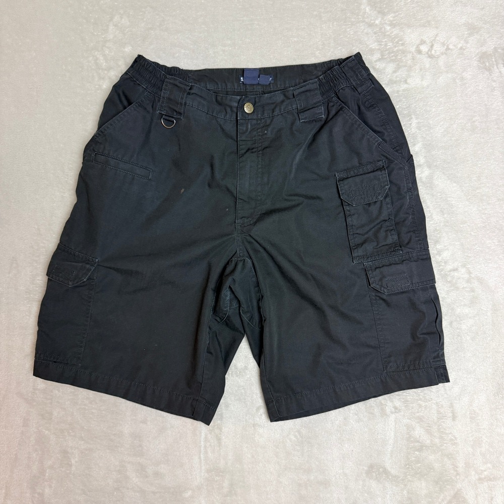 5.11 Tactical Series Cargo Shorts Mens 34 Black Ripstop Multi-Pocket Gorpcore